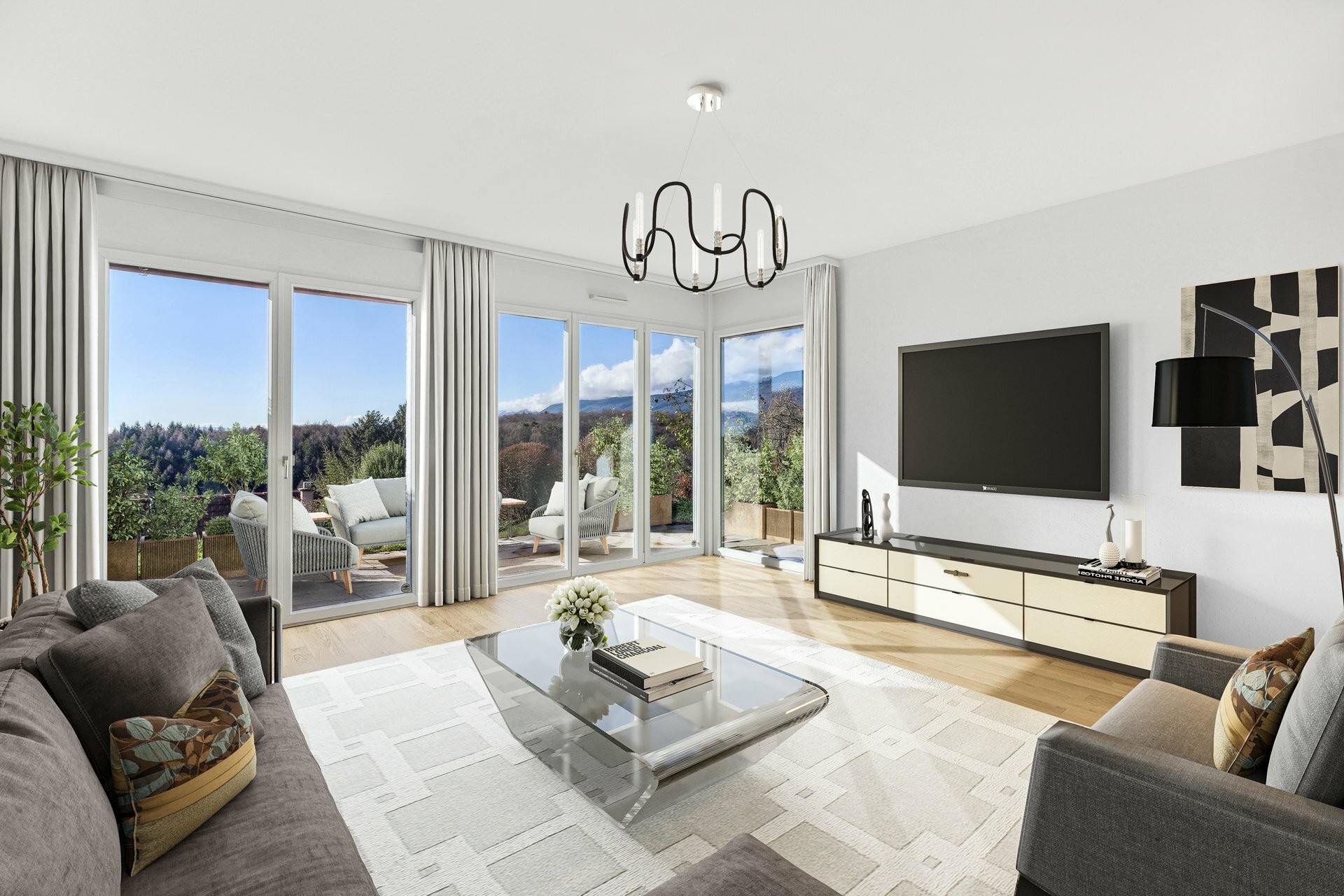 Duplex avec vue sur le lac et les Alpes