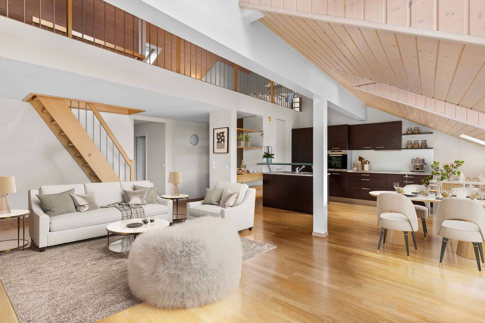 Attique d’exception avec vue lac & Alpes dans un cadre privilégié à Mies