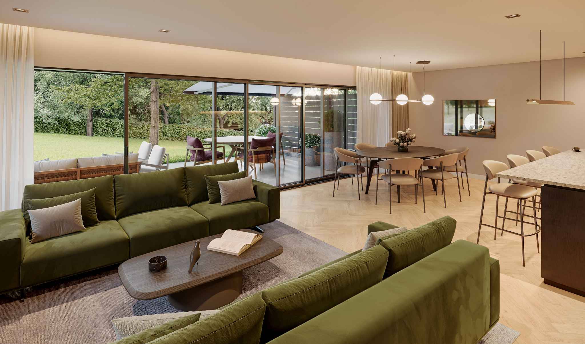 Villa jumelle sur plan avec spacieux jardin privatif